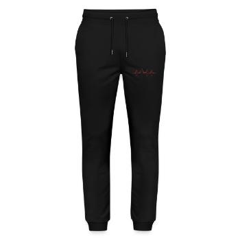 Battement de cœur Yoga - Pantalon de jogging bio MOVER Stanley/Stella unisexe - noir - Devant - Marisol (170cm) & Nik (191cm)