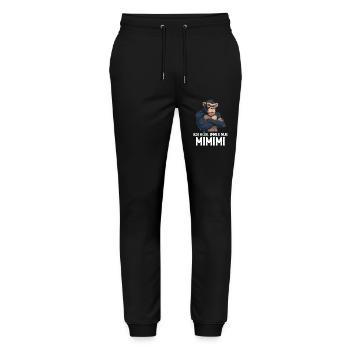 Chimpanzee Monkey I always hear Mimimi - Stanley/Stella Mover Unisex Organic Jogging Trousers - black - Front - Marisol (170cm) & Nik (191cm)