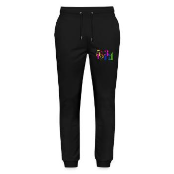 Stacks of numbers - Stanley/Stella Mover Unisex Organic Jogging Trousers - black - Front - Marisol (170cm) & Nik (191cm)