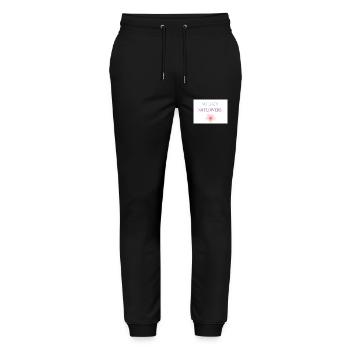 No Rain No Flowers Typography, Motivational - Stanley/Stella Mover Unisex Organic Jogging Trousers - black - Front - Marisol (170cm) & Nik (191cm)
