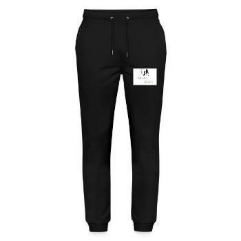 Drama Queen with Comedy and Tragedy Theater Masks - Stanley/Stella Mover Unisex Organic Jogging Trousers - black - Front - Marisol (170cm) & Nik (191cm)