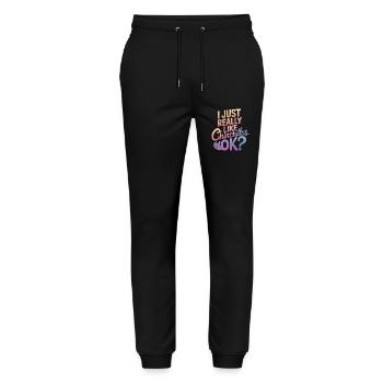 Chinchilla Chinchillas Mouse - Stanley/Stella Mover Unisex Organic Jogging Trousers - black - Front - Marisol (170cm) & Nik (191cm)