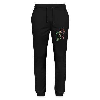 Années 80 Rétro Vintage Chats Chat Chaton Années 90 - Pantalon de jogging bio MOVER Stanley/Stella unisexe - noir - Devant - Marisol (170cm) & Nik (191cm)