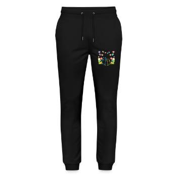 Retro Summer Cats Cat Kids Child Baby - Stanley/Stella Mover Unisex Organic Jogging Trousers - black - Front - Marisol (170cm) & Nik (191cm)
