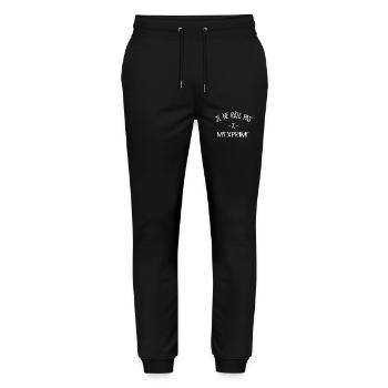 Je ne râle pas je m'exprime - Pantalon de jogging bio MOVER Stanley/Stella unisexe - noir - Devant - Marisol (170cm) & Nik (191cm)