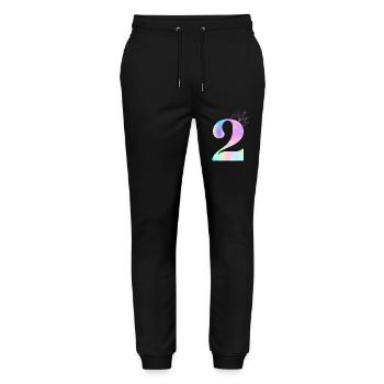 2e anniversaire arc en ciel - Pantalon de jogging bio MOVER Stanley/Stella unisexe - noir - Devant - Marisol (170cm) & Nik (191cm)