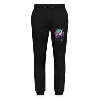 Skater Mädchen Style - Was geht? - Stanley/Stella Unisex Bio Jogginghose Mover  - Schwarz - Vorne - Marisol (170cm) & Nik (191cm)