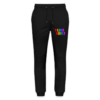 I like girls - Stanley/Stella Unisex Bio Jogginghose Mover  - Schwarz - Vorne - Marisol (170cm) & Nik (191cm)