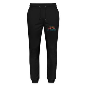 Léo la légende - Pantalon de jogging bio MOVER Stanley/Stella unisexe - noir - Devant - Marisol (170cm) & Nik (191cm)