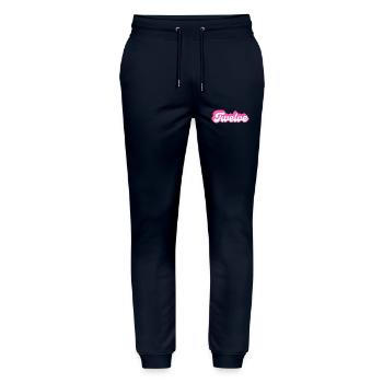 Twelve Birthday - 12th Birthday Retro Pink - Stanley/Stella Mover Unisex Organic Jogging Trousers - navy - Front - Marisol (170cm) & Nik (191cm)