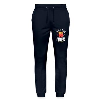 After This We're Getting Fries #Transferday Egg IV - Stanley/Stella Mover Unisex Organic Jogging Trousers - navy - Front - Marisol (170cm) & Nik (191cm)