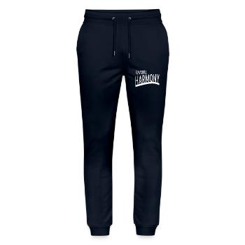 L’unité dans la diversité savoure les délices - Pantalon de jogging bio MOVER Stanley/Stella unisexe - marine - Devant - Marisol (170cm) & Nik (191cm)