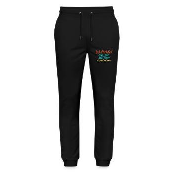 Ich Lächle! - Verbreite positive Energie - Stanley/Stella Unisex Bio Jogginghose Mover  - Schwarz - Vorne - Marisol (170cm) & Nik (191cm)
