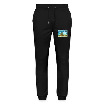 Contemporary Watercolor Art Signed - Stanley/Stella Mover Unisex Organic Jogging Trousers - black - Front - Marisol (170cm) & Nik (191cm)