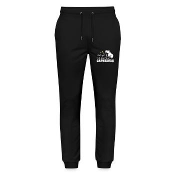 Just a girl who loves capybaras - Spruch - Stanley/Stella Mover Unisex Organic Jogging Trousers - black - Front - Marisol (170cm) & Nik (191cm)