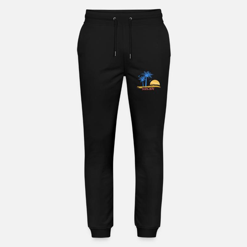 Plage Sicile - Pantalon de jogging bio MOVER Stanley/Stella unisexe - noir