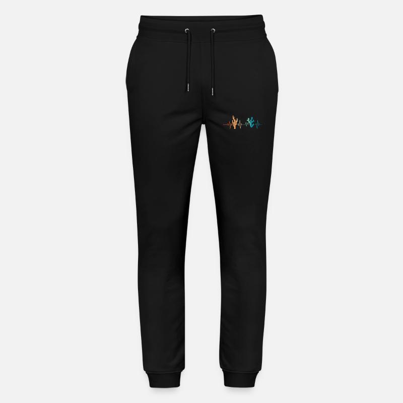 Cactus heartbeat - gift idea - Stanley/Stella Mover Unisex Organic Jogging Trousers - black