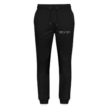 ROCIO name decorated with flowers - Stanley/Stella Mover Unisex Organic Jogging Trousers - black - Front - Marisol (170cm) & Nik (191cm)