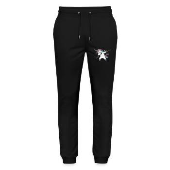 Dubbing Unicorn Fencer Sword Epee Fencing Athlete - Stanley/Stella Mover Unisex Organic Jogging Trousers - black - Front - Marisol (170cm) & Nik (191cm)