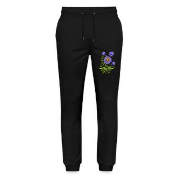 Flowers - Stanley/Stella Mover Unisex Organic Jogging Trousers - black - Front - Marisol (170cm) & Nik (191cm)