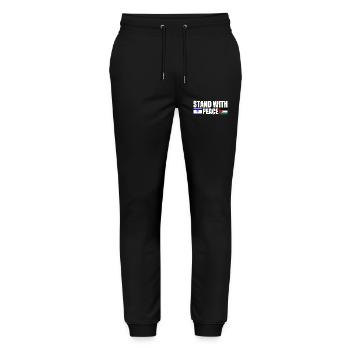 Stand with peace israel free palestine - Pantalon de jogging bio MOVER Stanley/Stella unisexe - noir - Devant - Marisol (170cm) & Nik (191cm)
