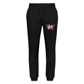 Thailand Elephan American Bald Eagle - Stanley/Stella Mover Unisex Organic Jogging Trousers - black - Front - Marisol (170cm) & Nik (191cm)