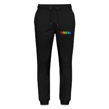 Berliner Bären / Regenbogenfarben - Stanley/Stella Unisex Bio Jogginghose Mover  - Schwarz - Vorne - Marisol (170cm) & Nik (191cm)