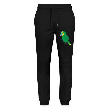Perroquet Amazone à front bleu - Pantalon de jogging bio MOVER Stanley/Stella unisexe - noir - Devant - Marisol (170cm) & Nik (191cm)