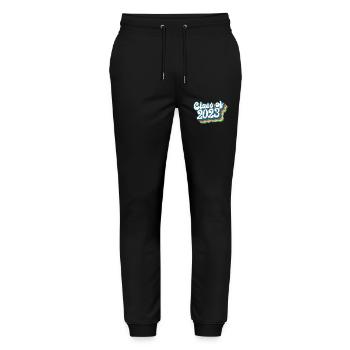 Klasse von 2023 Abschlussfeier Geschenk für ihn und sie - Stanley/Stella Unisex Bio Jogginghose Mover  - Schwarz - Vorne - Marisol (170cm) & Nik (191cm)