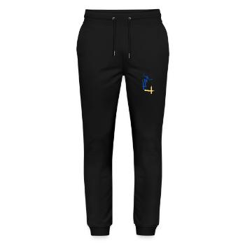 Abstraction fidèle à la ligne - Pantalon de jogging bio MOVER Stanley/Stella unisexe - noir - Devant - Marisol (170cm) & Nik (191cm)