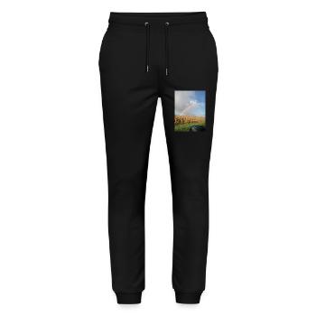 Rainbow on the road and wheat fields - Stanley/Stella Mover Unisex Organic Jogging Trousers - black - Front - Marisol (170cm) & Nik (191cm)