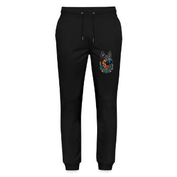 German Shepherd Colorful Cool Dogs Lover - Stanley/Stella Mover Unisex Organic Jogging Trousers - black - Front - Marisol (170cm) & Nik (191cm)