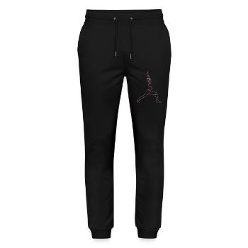 3 Sanchalanasana Yoga | 3rd Pink Flame - Stanley/Stella Mover Unisex Organic Jogging Trousers - black - Front - Marisol (170cm) & Nik (191cm)