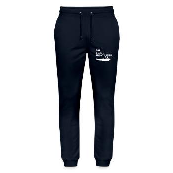 Eat Sleep Front Lever - Calisthenics Workout Skill - Stanley/Stella Unisex Bio Jogginghose Mover  - Navy - Vorne - Marisol (170cm) & Nik (191cm)