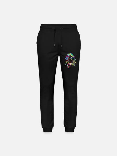 Graphic "lady with hat" – discreet - Stanley/Stella Mover Unisex Organic Jogging Trousers - black