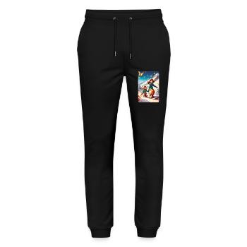 personalisiertes Design-Muttergeschenk - Stanley/Stella Unisex Bio Jogginghose Mover  - Schwarz - Vorne - Marisol (170cm) & Nik (191cm)