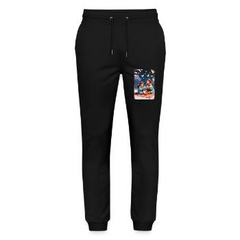 personalized design mother's gift - Stanley/Stella Mover Unisex Organic Jogging Trousers - black - Front - Marisol (170cm) & Nik (191cm)