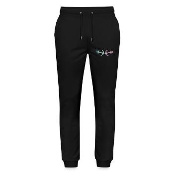 Anker Retro Vintage Ahoi Seefahrer maritim - Stanley/Stella Unisex Bio Jogginghose Mover  - Schwarz - Vorne - Marisol (170cm) & Nik (191cm)