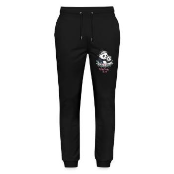 Mama est 2024 I Panda Bear Mum I First Time Mom - Stanley/Stella Mover Unisex Organic Jogging Trousers - black - Front - Marisol (170cm) & Nik (191cm)