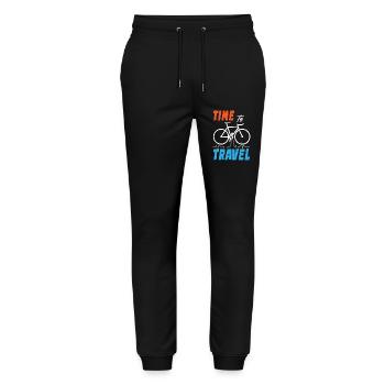 Time To Travel Bike - Stanley/Stella Mover Unisex Organic Jogging Trousers - black - Front - Marisol (170cm) & Nik (191cm)