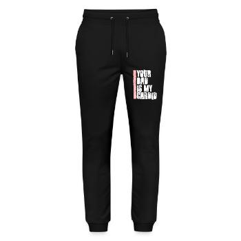 Dein Vater ist mein Herz-Kreislauf-System Lustiger Vater-Muttertag - Stanley/Stella Unisex Bio Jogginghose Mover  - Schwarz - Vorne - Marisol (170cm) & Nik (191cm)