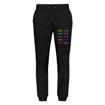 Colourful Glasses - Stanley/Stella Mover Unisex Organic Jogging Trousers - black - Front - Marisol (170cm) & Nik (191cm)
