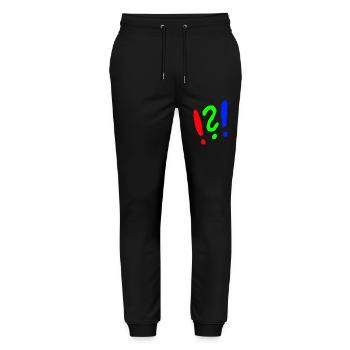 Point d’exclamation/point d’interrogation style bande dessinée - Pantalon de jogging bio MOVER Stanley/Stella unisexe - noir - Devant - Marisol (170cm) & Nik (191cm)