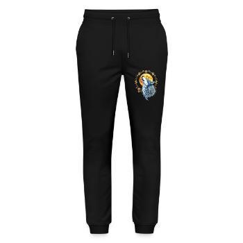 Heart Line Wolf - Moon Art - Stanley/Stella Mover Unisex Organic Jogging Trousers - black - Front - Marisol (170cm) & Nik (191cm)