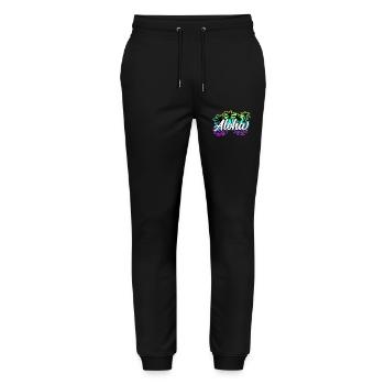 Aloha Holiday Hawaii Gift - Pantalon de jogging bio MOVER Stanley/Stella unisexe - noir - Devant - Marisol (170cm) & Nik (191cm)