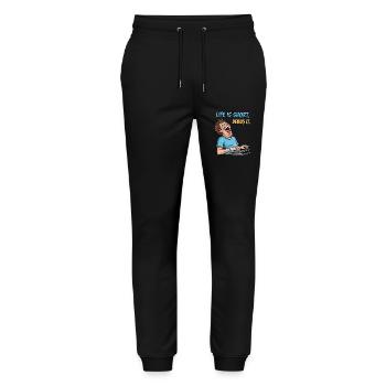 Debug Your Life: Funny IT Programmer Shirt - Stanley/Stella Mover Unisex Organic Jogging Trousers - black - Front - Marisol (170cm) & Nik (191cm)