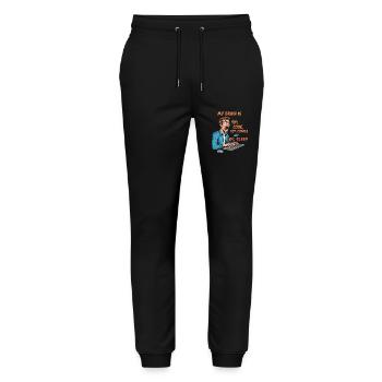 0% Sleep: Code & Coffee Power! - Stanley/Stella Mover Unisex Organic Jogging Trousers - black - Front - Marisol (170cm) & Nik (191cm)