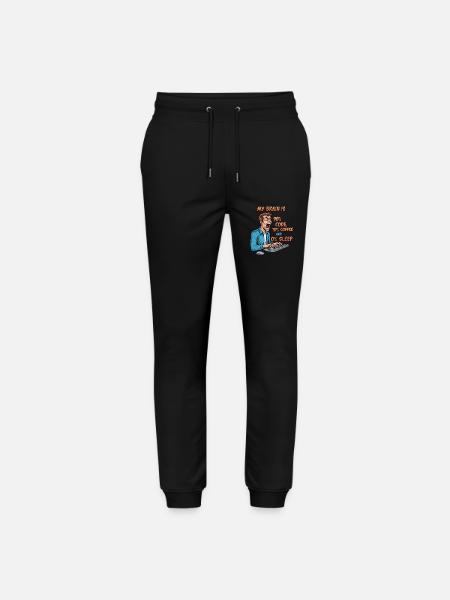 0% Sleep: Code & Coffee Power! - Stanley/Stella Mover Unisex Organic Jogging Trousers - black