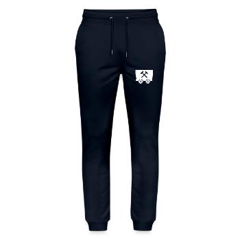 Bonne chance! Logo Lore et Lore - Pantalon de jogging bio MOVER Stanley/Stella unisexe - marine - Devant - Marisol (170cm) & Nik (191cm)