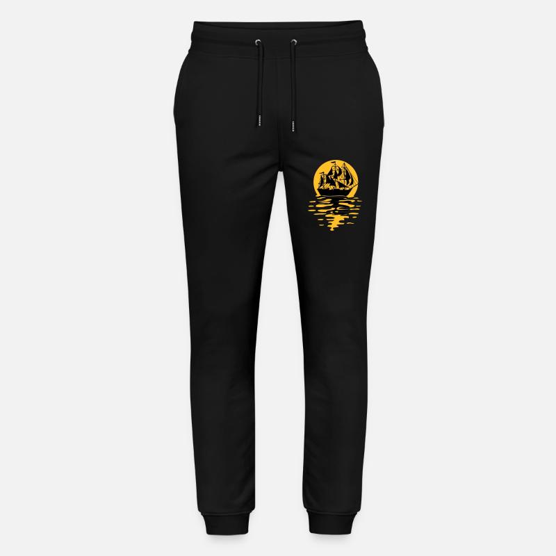 Sailing ship silhouette design - Stanley/Stella Mover Unisex Organic Jogging Trousers - black